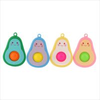 Wholesale Push Mini Simple Dimple Sensory Fidget Toys Pendant Kawaii Simulation Avocado Fruit Stress Relief Simpel Dimpel Keychain Gifts Q2