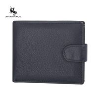 Wholesale Wallets JIFANPAUL Men s Wallet Short Leather Retro Buckle US Money Clip Men Snap Multi Card Position Zipper