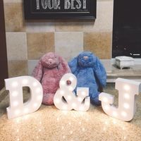 Wholesale Night Lights Alphabet Lamp White Plastic Letter LED Light Marquee Sign Home Culb Outdoor Indoor Wall Decoration