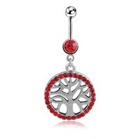 Wholesale Navel Bell Button Rings Women Stainless Crystal Body Jewelry Piercing Chakrabeads Factory Direct Sales Inlaid Happy Luck Tree Belly U jlllDP