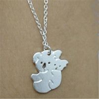 Wholesale Fashion Handmade Jewelry Koala Bear With Baby Charm Necklace Drop Tiny Cute Pendant For Mom Gift Necklaces