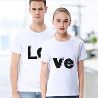 Wholesale Couple Tshirt Husband And Wife Wedding Anniversary Gift Soft Cotton Matching Love Print T Shirts Tee Men women Women s T Shirt