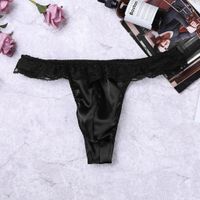 Wholesale Sexy Silk Panties Men s Underwear Erotic Thong G string Hole From Seduction Stain T back Lingerie Thong Slips Ropa