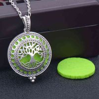 Wholesale Tree of Life Aromatherapy Necklace Diffuser Vintage Bird Cat Open Locket Pendant Aroma Jewelry with Felt Pads