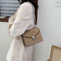 Wholesale HBP Scrub Leather Designer Shoulder Simple Bags For Women Chain Rivet Luxury Crossbody Bag Female Fashion Small Handbags