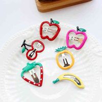 Wholesale Nxy Children s Hair Accessories Pack Fruit Clip Ornaments Strawberry Apple Banana Cherry Baby Hairpins Headdress