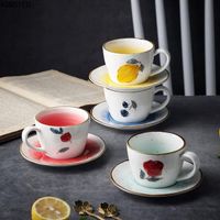 Wholesale Mugs AGMSYEU Modern Minimalist Creative Ceramic Coffee Cup And Saucer Set Afternoon Tea Home Restaurant Water