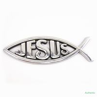 Wholesale 3D Silver Red Gold Blue Jesus Fish Emblems Christian Symbol Car sticker