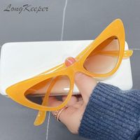 Wholesale Sunglasses Vintage Orange Cat Eye Sun Glasses Women Fashion Brand Designer Plastic Female Mirror Retro Lunette De Soleil UV400