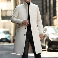 Wholesale Winter Elegant White Long Coats Mens Cloak Black Overcoats Gentleman Trench Coats Mens Slim Steampunk Grey Vintage Jackets