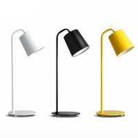 Wholesale Modern minimalist black white yellow table lamp Living room bedroom bedside LED personality wrought iron desk light