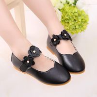 Wholesale 1 Year Leather Girls Shoes Flowers Party For Baby Princess Kids Children Flats Dress Shoe White Sandal Lady S Flat
