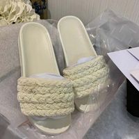 Wholesale Black Women Classic Pearl Slippers Bath Sandals Outdoor Boots Popsicle Casual Zipper Ladies Shoes American Platform Tool With Heels Girls Slides Plus Size Us