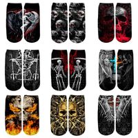 Wholesale Men s Socks Skull Passion Satanic Skull Skulls On Fire d Printed Men For Women Funny Fashion Summer Spring Ankle