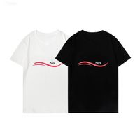 Wholesale Summer Mens Women Designers T Shirts Loose Tees Fashion Brands Tops Men paris Street Shorts Sleeve Clothes Noctilucent Pure Colour Hollow Out Couples Tee