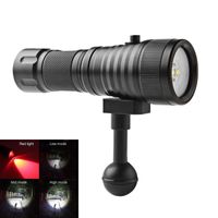 Wholesale SecurityIng Scuba Diving Pography Video Torch Underwater Waterproof Degree Wide Beam White Red LED Flash Light Flashlights To Torches