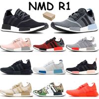 Wholesale With Box Top Quality NMD R1 Men Women Running Shoes Lush Red Triple Black Peach Blue Glow Europe Exclusive Raw Pink White Jogging Womens Sneakers Size