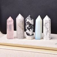 Wholesale DHL Colors Natural Stones Crystal Point Wand Amethyst Rose Quartz Healing Stone Energy Ore Mineral Crafts Home Decoration DHE12678