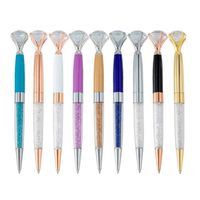 Wholesale Colorful Diamond Pen Big Crystal Ballpoint Pens Stationery Ballpen Oily Rotate Twisty Black Refill Colors