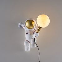 Wholesale Restaurant Study Indoor Wall lamp Personality Protection LED Wall Light Creative Bedroom Children s Room Bedside Decorative Lighting Nordic Astronaut Moon Lamps