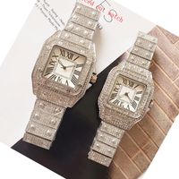 Wholesale Men Watches Women Watch Quartz Movement All Diamond Iced Out Wristwatch High Quality Unisex Dress Wristwatches Lady Clock Waterproof Montre De Luxe