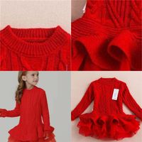 Wholesale Retail New Fashion Baby Jumper Girls Autumn And Winter Tutu Dresses Kids Sweater Tulle Dresses In Stock Y2