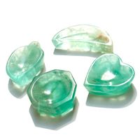 Wholesale Hand Made Heart Moon Leaf Shaped Natural Green Fluorite Quartz Crystal Bowl Decorative Objects Figurines
