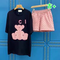 Wholesale 21 Chao brand spring and summer new pink bear paste cloth embroidery set