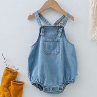 Wholesale born Baby Girls Boys Sleeveless Cowboy Jumpsuit Overall Korean Style Summer Girl Bodysuits Toddler Clothes