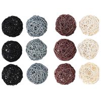 Wholesale 12 Pack Large Rattan Balls Decorative For Bowls Vase Filler Coffee Table Decor Wedding Party Decoration Objects Figurines