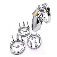 Wholesale NXY Chastity Device Stainless Steel Penis Lock Bird Cage Cock Ring Urethral Plug Sound Metal Slave Bondage Restraint Belt Sex Toy Male1220