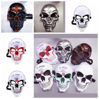 Wholesale Skeleton Horror Mask Halloween Crack Skull Mask Scream Masquerade Masks Adult Full Face Retro Party EL MaskS GGA2654