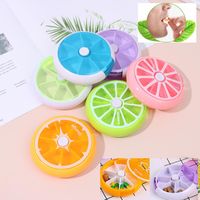 Wholesale Portable Round Pill Box Wheat Sealed Grids Pill Container Organizer Travel Divider Day Storage Bag Travel Pill Case DHL