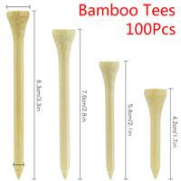 Wholesale 100Pcs Set Wooden Golf Tees Natrual Color Bamboo Holder Durable Outdoor Training Supplies Accessories FTN006