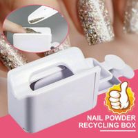 Wholesale Nail Art Kits Magic Dipping Powder Recycling Tray Container Dual Use For Short White French Manicure Glitter Storage Box Tool