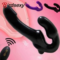 Wholesale Nxy Nxy Sex Vibrators Realistic Dildo Strapless Strap on Panty for Women Lesbian Double Head G spot Stimulate Clitoris Toy