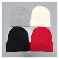 Wholesale autumn winter man beanie black greyCool fashion hats woman Knitting ha t Unisex warm h at classic cap Brand knitted hat colors balck red white grey