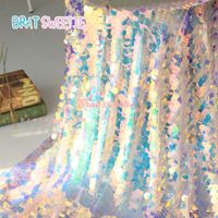 Wholesale Iridescent Mermaid Tablecloths Unicorn Party Holographic Wedding Baby Shower Birthday Embroidery Mesh Lace Glitter Sequin Fabric
