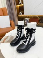 Wholesale 2021brand Luxury designer lace up boots back ring pull five pointed star sole white elastic cotton embroidered socks