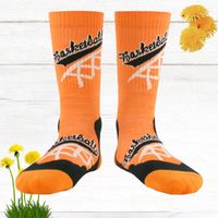 Wholesale Unisex Sports Mid stocking Anti Slip Athletic Basketball Socks Team Thicken Cotton Light Green L Size Orange
