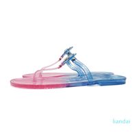 Wholesale 2022 Summer Jelly Slippers Women Luxury Designer Sandals channel Candy Colors Transparent Slides Ladies Fashion Flat Beach Flip Flops Shoes