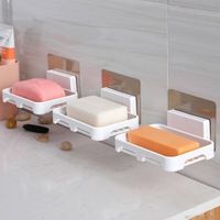 Wholesale Soap Dishes Wall mounted Suction Cup Dish Box Free Punch Drain Rack Handmade Holder Case Minimalist Modern Jy10 Dropship