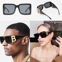 Wholesale Classic womens designer sunglasses B4312 black square plate frame big double B letter legs simple fashion style top high quality good sale UV400 glasses with box