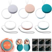 Wholesale Compact Mirrors Portable Mini Cosmetic LED Makeup Mirror Light Hand Warmer Rechargeable Power Bank X Magnifying Make up Folding Beauty