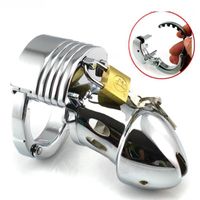 Wholesale Male Chastity Device Metal Cage with Adjustable Cock Ring Penis Lock Sex Toys Men Restraint Belt