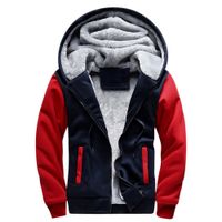 Wholesale Men s Hoodies Zip Up Sweashirts Thick Coats Fleece Sherpa Lined Winter Heavyweight Hooded Jacket