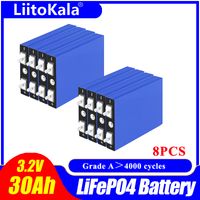 Wholesale 8pcs LiitoKala V Ah Lifepo4 Battery Lithium Iron Phosphate Prismatic Solar Cells DIY V V UPS e bike AGV wheel chair