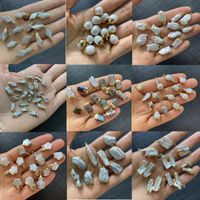 Wholesale Charms pack Natural Freshwater Pearl Pendant Connector Beads For DIY Jewelry Making Charming And Ladies Types
