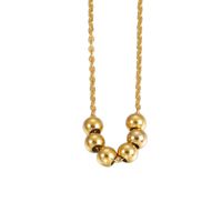 Wholesale Fashion K Gold Plated quot inch Chain Hot Selling High Polished Six Ball Beads Spacer Stainls Steel Necklace For Women