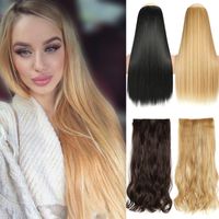 Wholesale Synthetic Wigs Straight Inch Clip In Hair Heat Resistant Wavy Hairpiece High Temperature Fiber False For Women